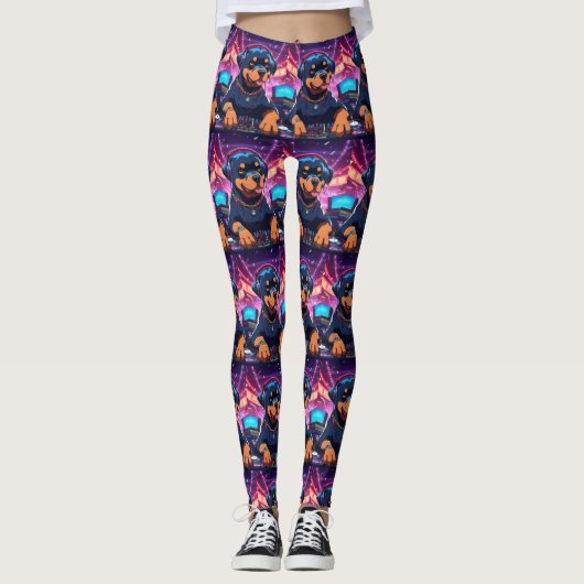 Rottweiler Djing Leggings 5 (Voorkant)