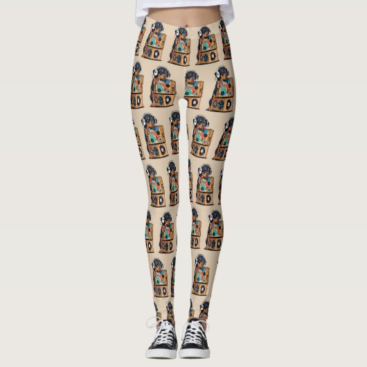 Rottweiler Djing Leggings 8 (Voorkant)