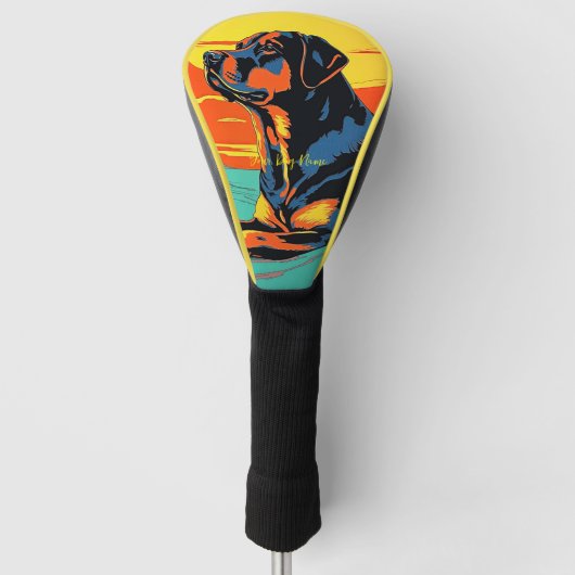 Rottweiler Dog 003 - Bruno Pokopen Golfheadcover (Voorkant)