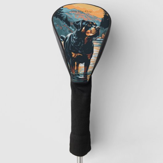 Rottweiler Dog 005 - Bruno Pokopen Golfheadcover (Voorkant)