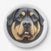 Rottweiler Dog 3D geïnspireerd Papieren Bordje (Voorkant)
