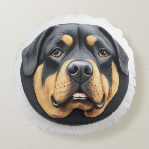 Rottweiler Dog 3D geïnspireerd Rond Kussen