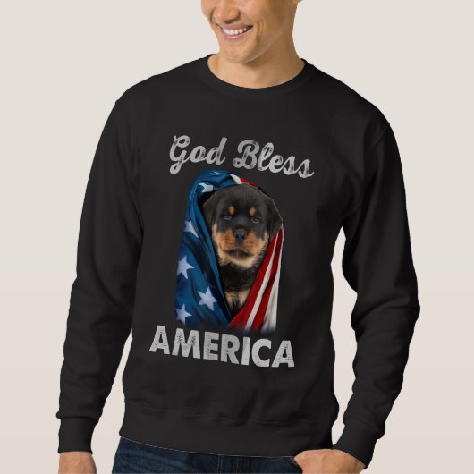Rottweiler Dog American USA Flag 4th of July Dog   Trui (Voorkant)