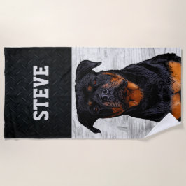 Rottweiler Dog Animal Name Cool Rugged Puppy Strandlaken