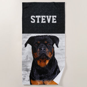 Rottweiler Dog Animal Name Cool Rugged Puppy Strandlaken