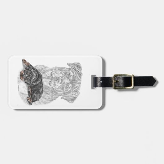 Rottweiler Dog Art Bagagelabel (Voorkant horizontaal)