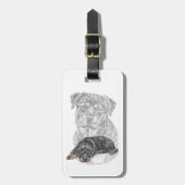 Rottweiler Dog Art Bagagelabel (Voorkant verticaal)