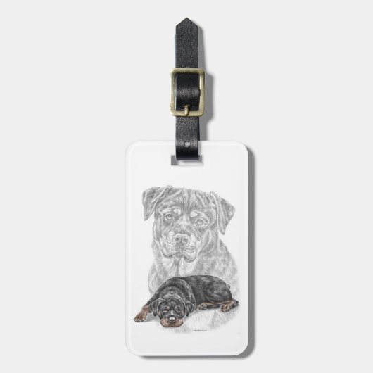 Rottweiler Dog Art Bagagelabel (Voorkant verticaal)
