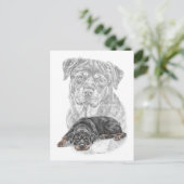 Rottweiler Dog Art Briefkaart (Staand voorkant)