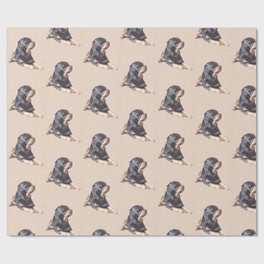 Rottweiler Dog Art Gift Wrap Cadeaupapier (Vlak)