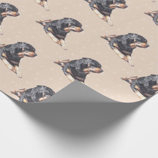 Rottweiler Dog Art Gift Wrap Cadeaupapier (Hoek)