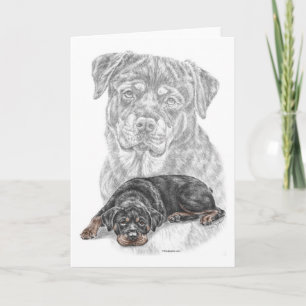 Rottweiler Dog Art Kaart