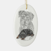 Rottweiler Dog Art Keramisch Ornament (Rechts)