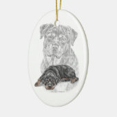 Rottweiler Dog Art Keramisch Ornament (Links)