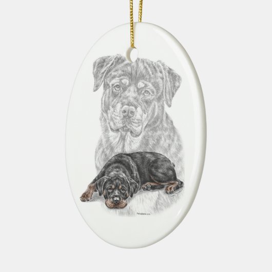 Rottweiler Dog Art Keramisch Ornament (Links)