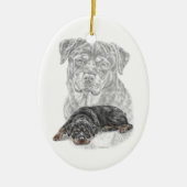 Rottweiler Dog Art Keramisch Ornament (Voorkant)