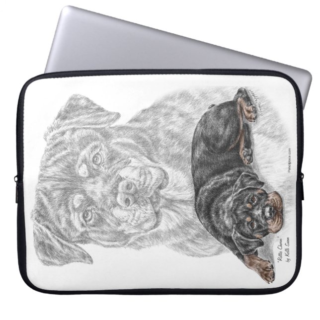 Rottweiler Dog Art Laptop Sleeve (Voorkant)