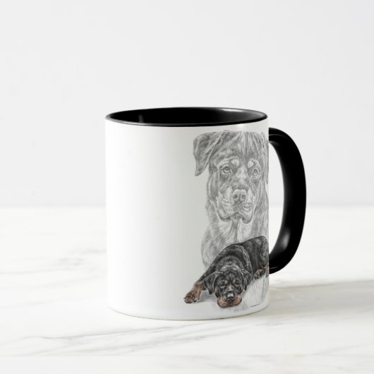 Rottweiler Dog Art Mok (Voorkant rechts)