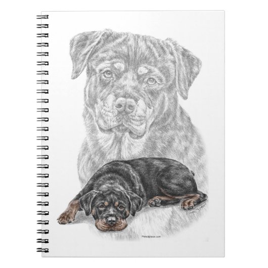 Rottweiler Dog Art Notitieboek (Voorkant)