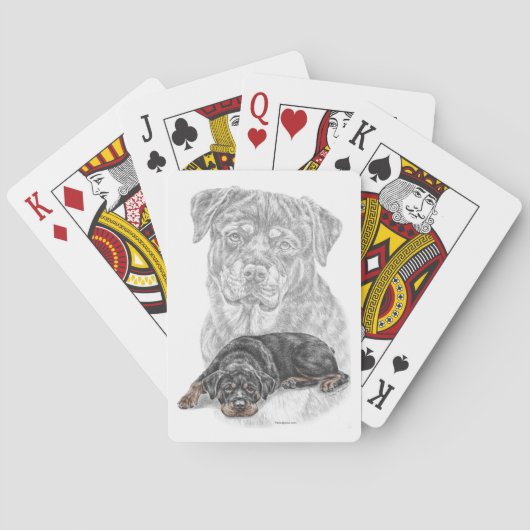 Rottweiler Dog Art Pokerkaarten (Achterkant)