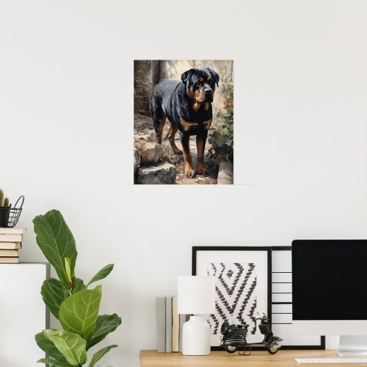 Rottweiler Dog Art Print Poster (Thuiskantoor)