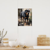 Rottweiler Dog Art Print Poster (Keuken)
