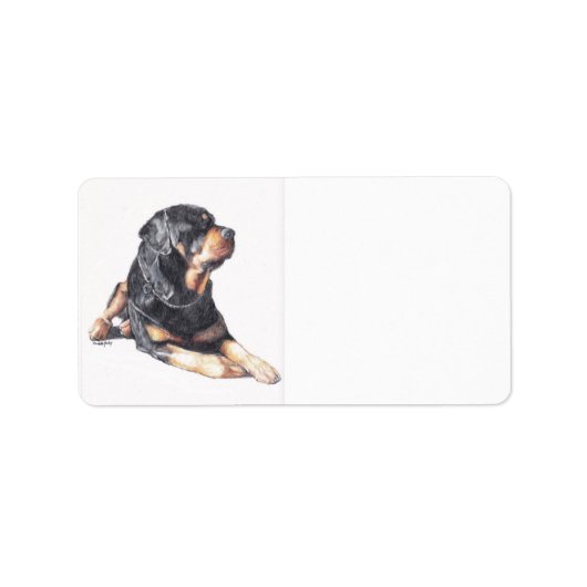 Rottweiler Dog Art Return Address Labels (Voorkant)