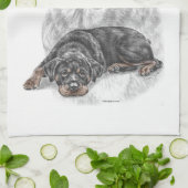 Rottweiler Dog Art Theedoek (Gevouwen)
