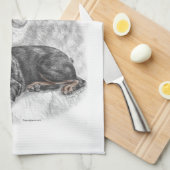 Rottweiler Dog Art Theedoek (Quarter Fold)