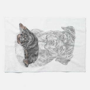 Rottweiler Dog Art Theedoek