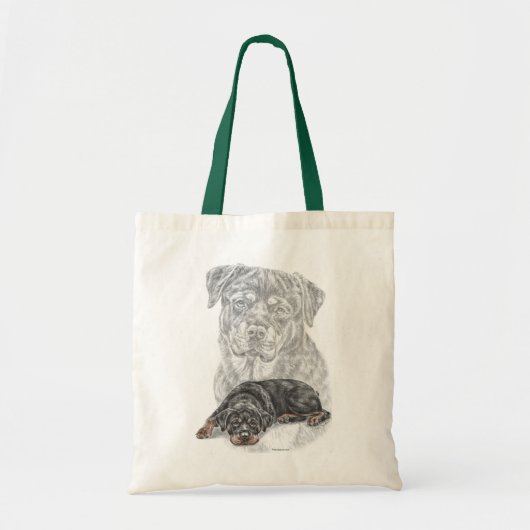 Rottweiler Dog Art Tote Bag (Voorkant)