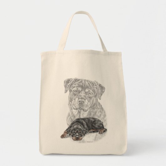Rottweiler Dog Art Tote Bag (Voorkant)