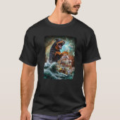 Rottweiler Dog As Kraken Attack A War Ship At High T-shirt (Voorkant)