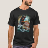 Rottweiler Dog As Kraken Attack A War Ship At High T-shirt (Voorkant)