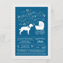 Rottweiler Dog Baby shower Blue Boy Rottie