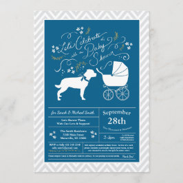 Rottweiler Dog Baby shower Blue Boy Rottie Kaart