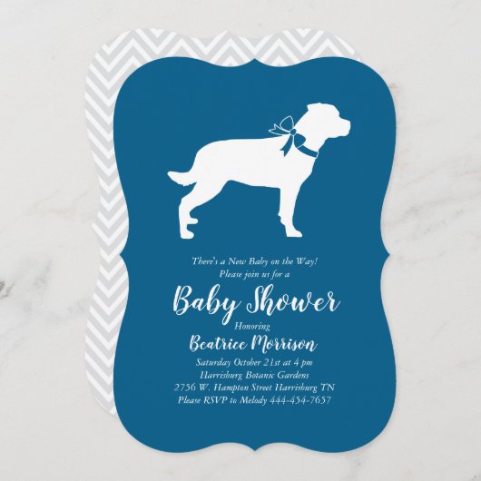 Rottweiler Dog Baby shower Blue Boy Rottie Kaart (Voorkant / Achterkant)