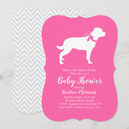 Rottweiler Dog Baby shower Roze meisje Rottie Kaart
