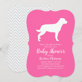 Rottweiler Dog Baby shower Roze meisje Rottie Kaart