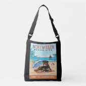 Rottweiler Dog Beach Life Crossbody Tas (Voorkant)