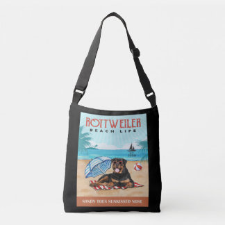 Rottweiler Dog Beach Life Crossbody Tas
