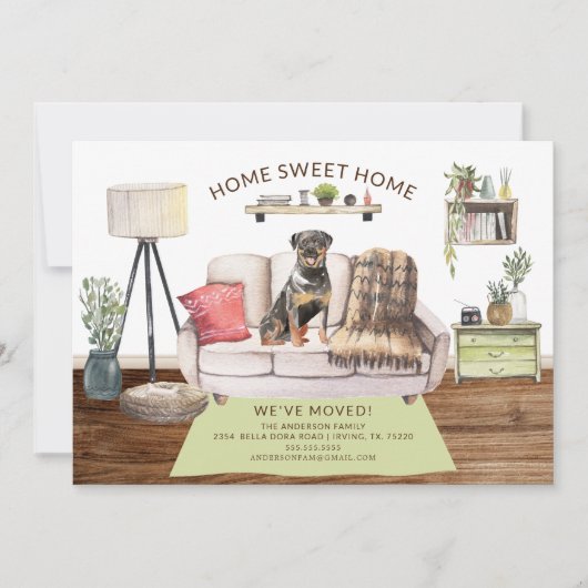 Rottweiler Dog Bewegende Aankondiging (Voorkant)