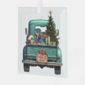 Rottweiler Dog Boerderij Truck Christmas Glas Ornament (Voorkant links)