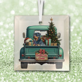 Rottweiler Dog Boerderij Truck Christmas Glas Ornament