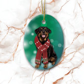 Rottweiler Dog Bokeh Kerstmis Keramisch Ornament