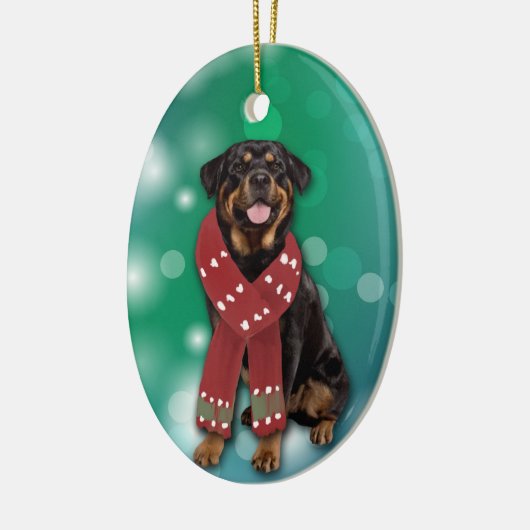 Rottweiler Dog Bokeh Kerstmis Keramisch Ornament (Links)
