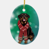 Rottweiler Dog Bokeh Kerstmis Keramisch Ornament (Voorkant)