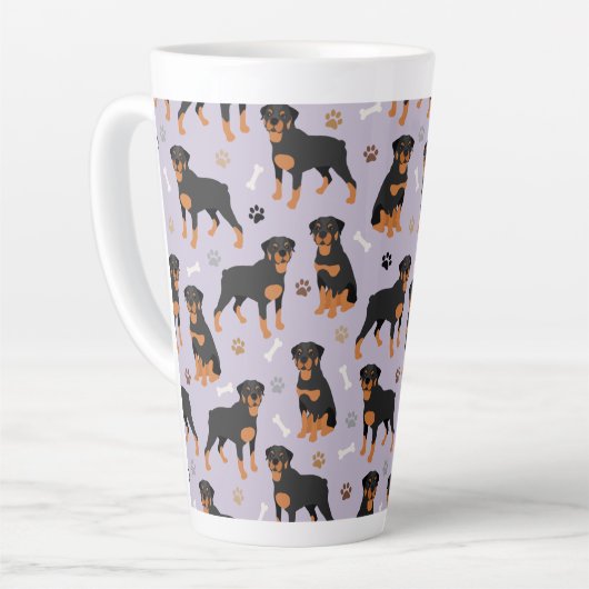 Rottweiler Dog Botten en de Latte Mok van Vensters (Linkerhoek)
