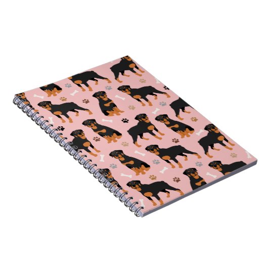 Rottweiler Dog-Botten en Notitieboek Paws (Rechterzijde)