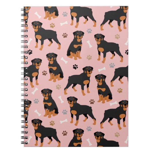 Rottweiler Dog-Botten en Notitieboek Paws (Voorkant)